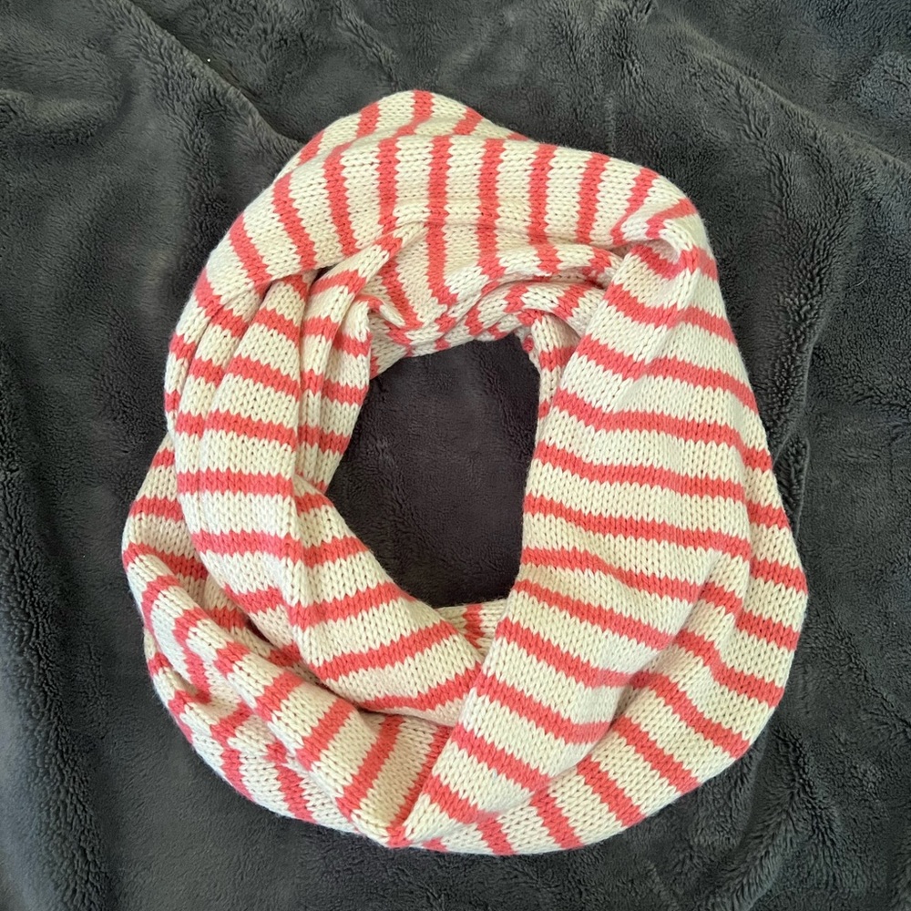 BP white and pink striped infinity scarf